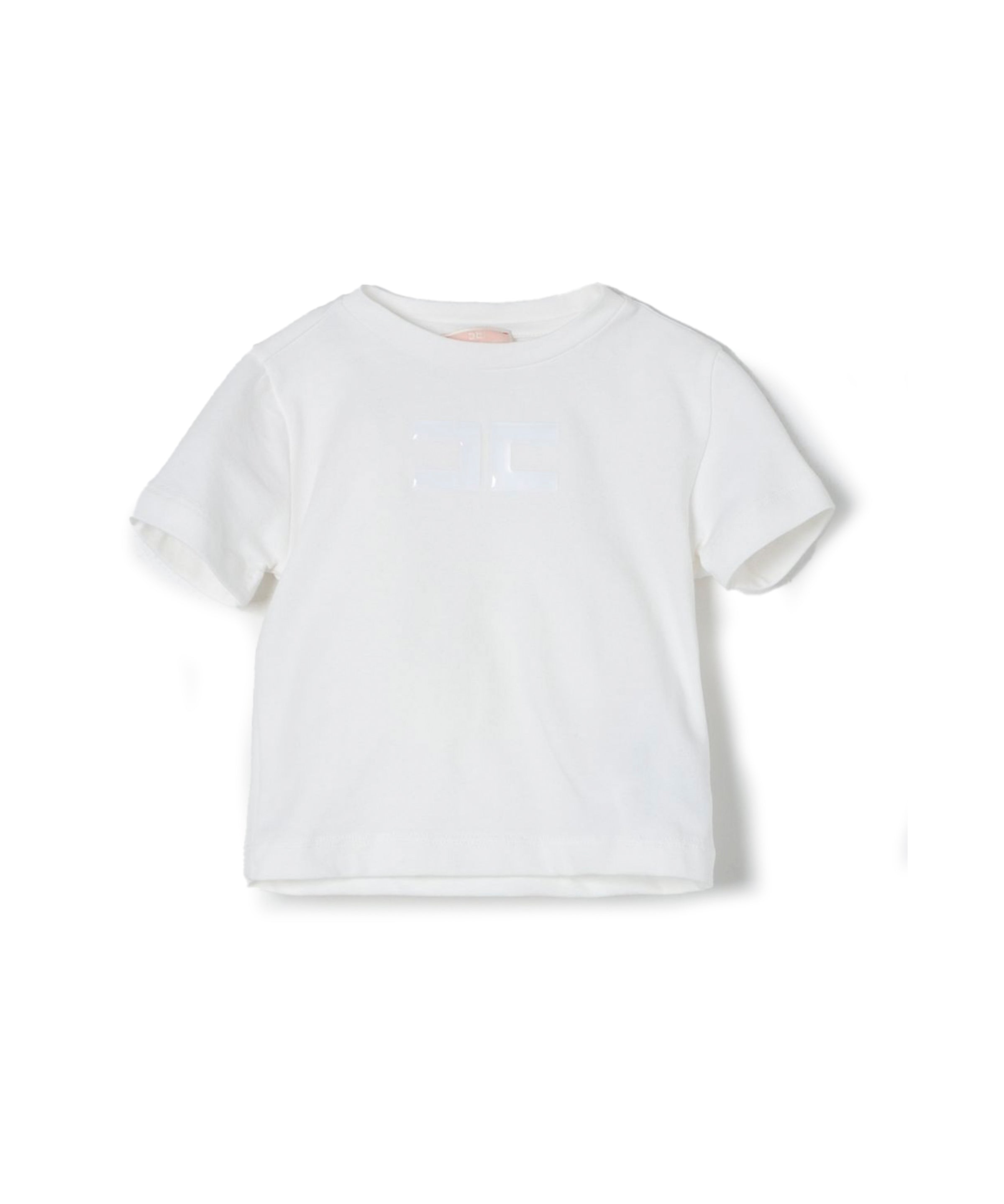 Elisabetta Franchi La Mia Bambina T-Shirt Panna con Logo
