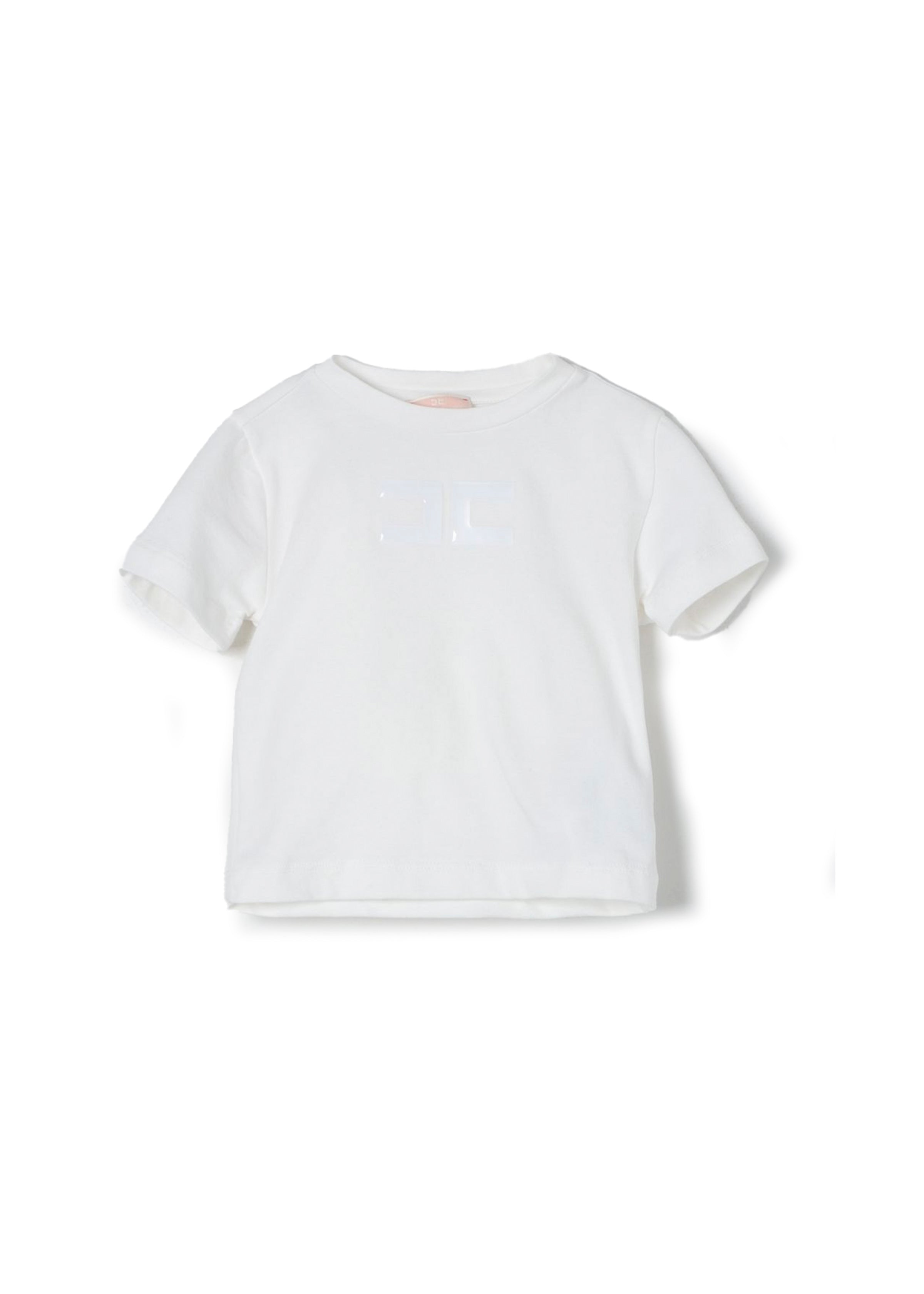 Elisabetta Franchi La Mia Bambina T-Shirt Panna con Logo