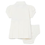 Lacoste Kids Abito Polo Panna con Logo per Neonate