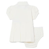 Lacoste Kids Abito Polo Panna con Logo per Neonate