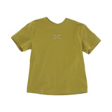 Elisabetta Franchi La Mia Bambina T-shirt Verde con Logo CC per Bambine