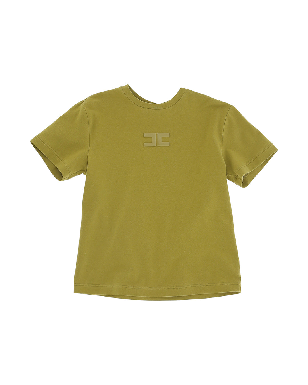Elisabetta Franchi La Mia Bambina T-shirt Verde con Logo CC per Bambine