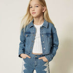 Twinset Kids Giubbino in Denim con Tasche per Bambine