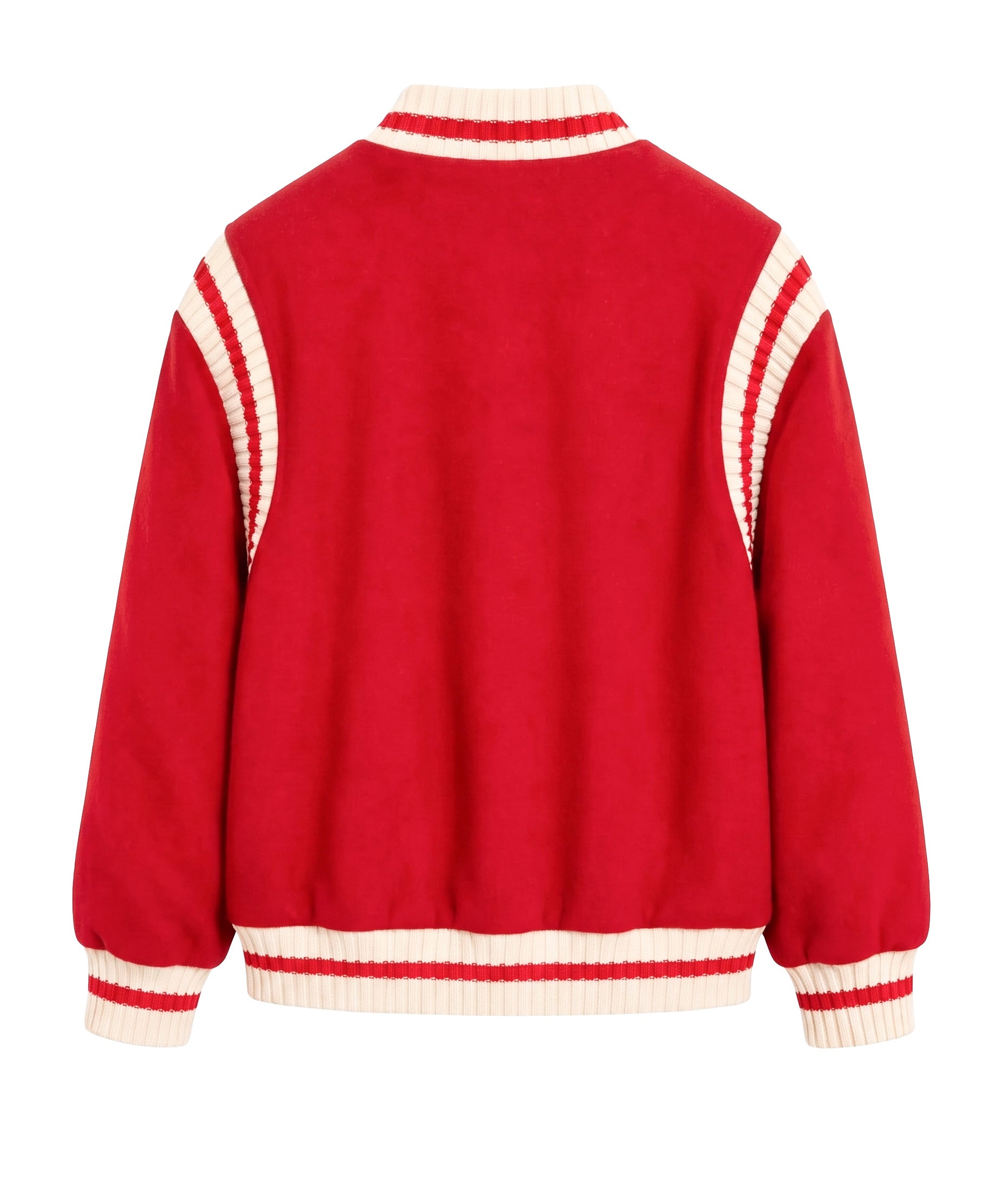MSGM Kids Giubbino Cherry con Logo e Strisce Crema per Bambini