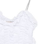 Twinset Top Off-White con Spalline Strass per Bambine