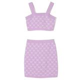 Twinset Kids Top con Gonna Viola Monogram per Bambine