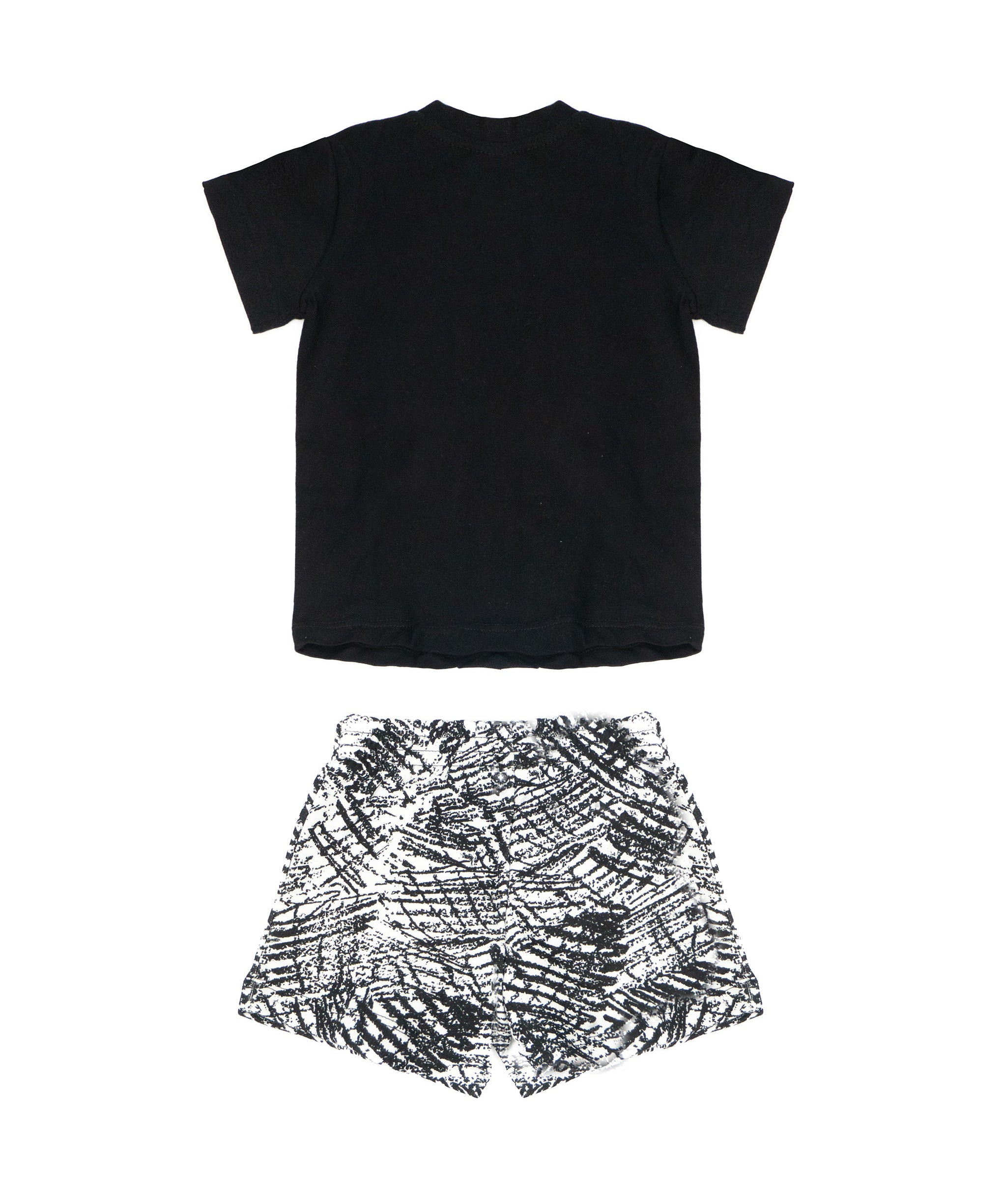 Msgm Kids Completo 2pz Nero a Fantasia per Neonati