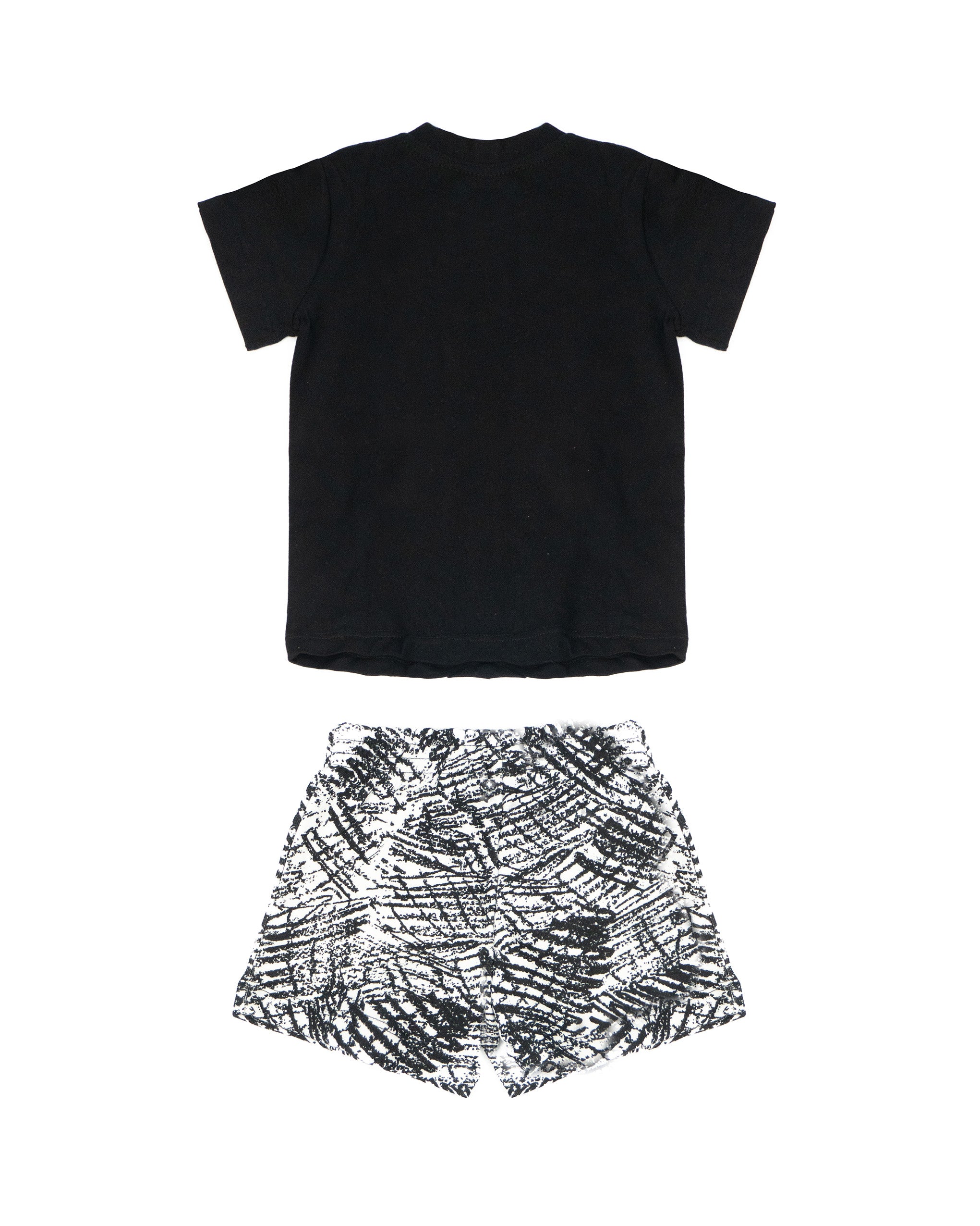 Msgm Kids Completo 2pz Nero a Fantasia per Neonati