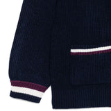Twinset Kids Cardigan Blu con Dettagli a Contrasto per Bambine
