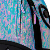 Sprayground Kids Zaino Think On It Unisex Iridescente Azzurro e Viola con Shark Mouth in Rilievo Nero