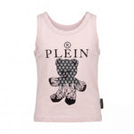 Philipp Plein Kids Canotta Rosa con Stampa per Bambine