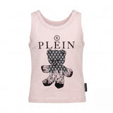 Philipp Plein Kids Canotta Rosa con Stampa per Bambine