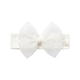 Blumarine Kids Fascia per Capelli Bianca con Fiocco in Organza e Logo Strass per Neonate
