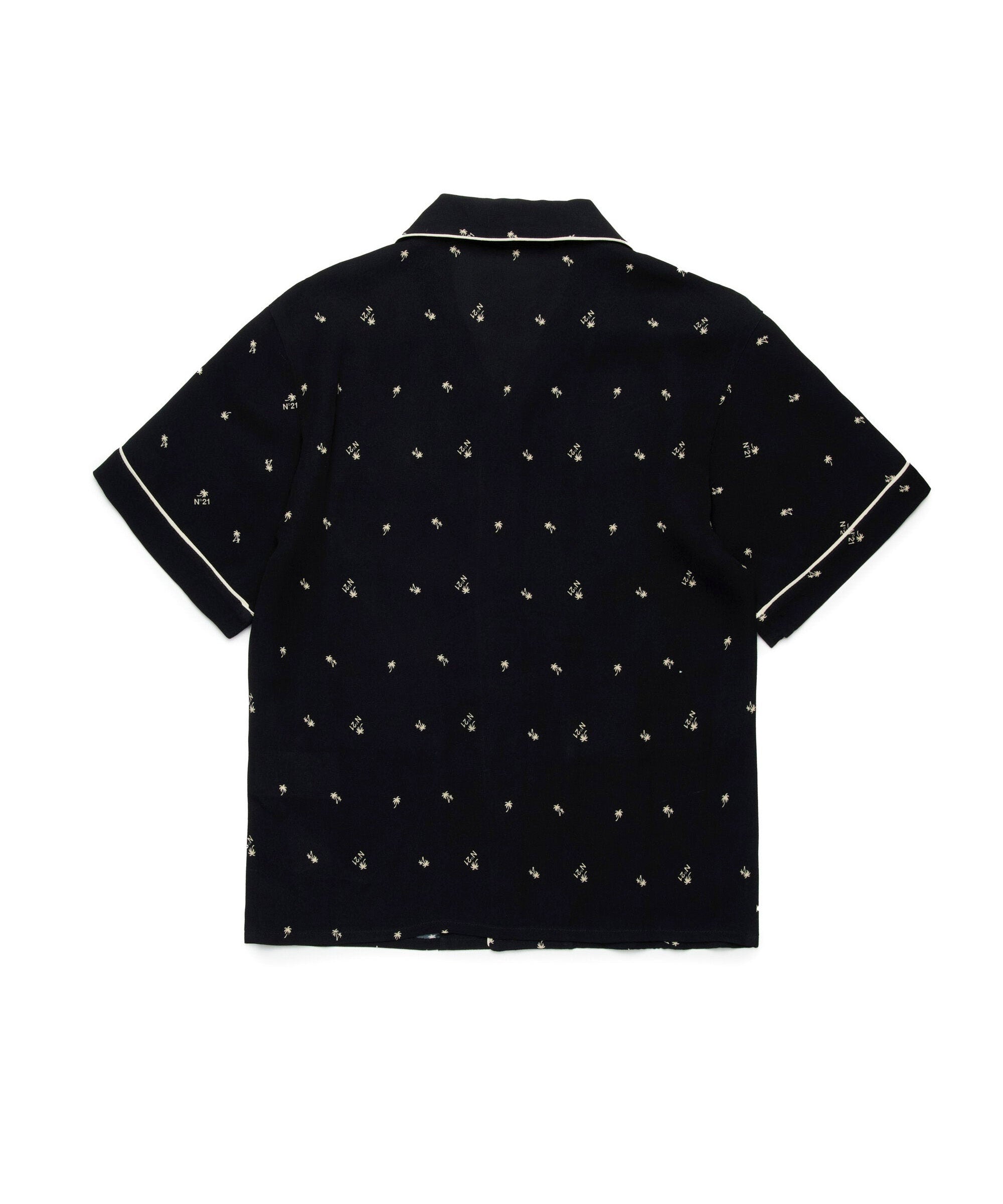 N°21 Kids Camicia Nera All over Palms per Bambine