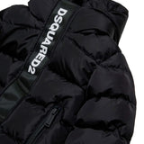 Dsquared2 Kids Piumino Nero con Cappuccio e Banda Logo per Neonati