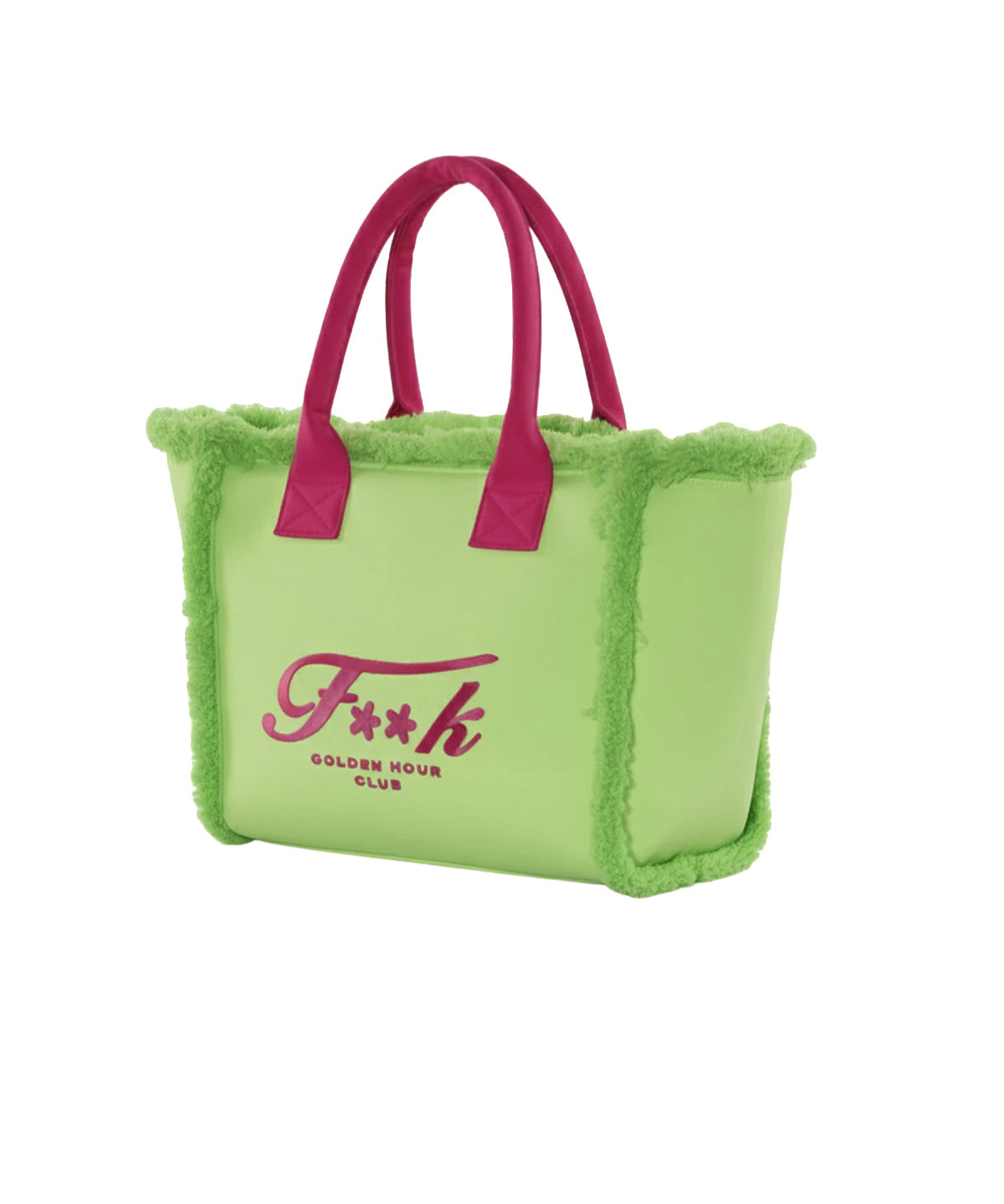 F**K Kids Maxi Borsa Verde e Fucsia con Logo per Bambine