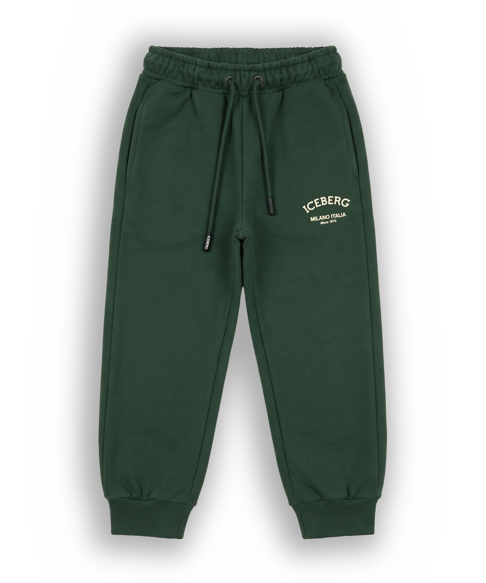 Iceberg Kids Pantalone Verde Scuro con Logo per Bambini