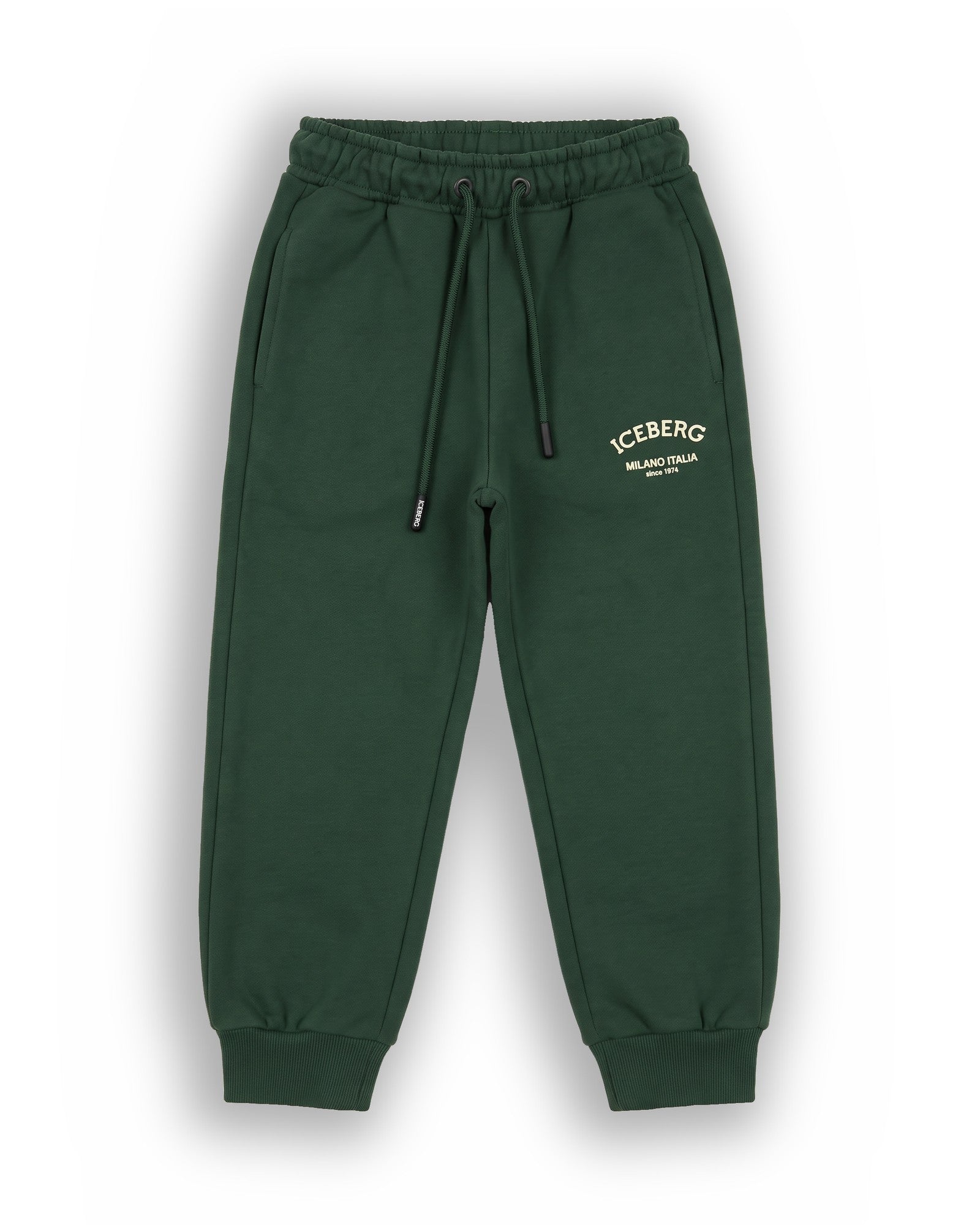 Iceberg Kids Pantalone Verde Scuro con Logo per Bambini