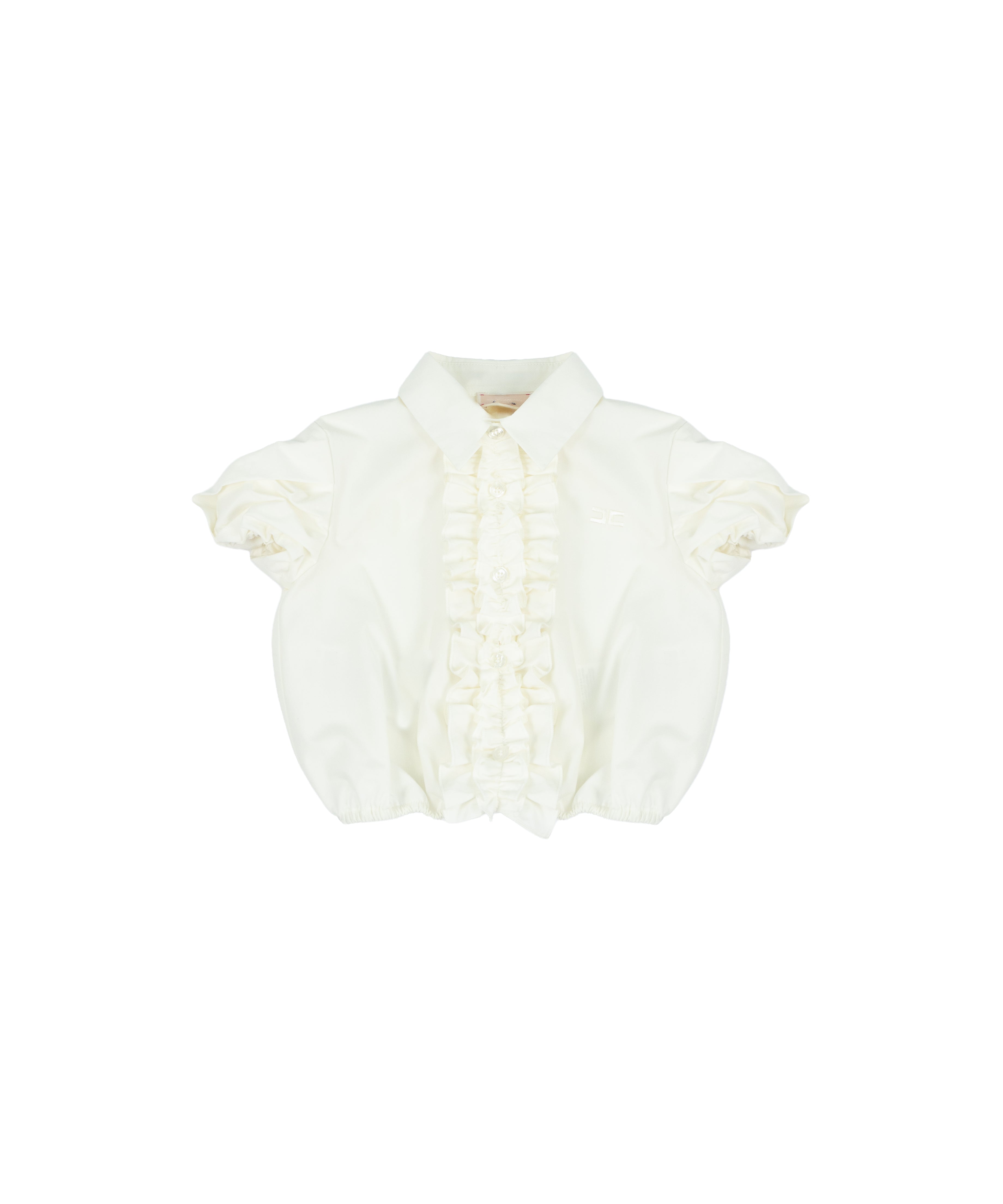 Elisabetta Franchi La Mia Bambina Camicia con Rouche Avorio per Neonate