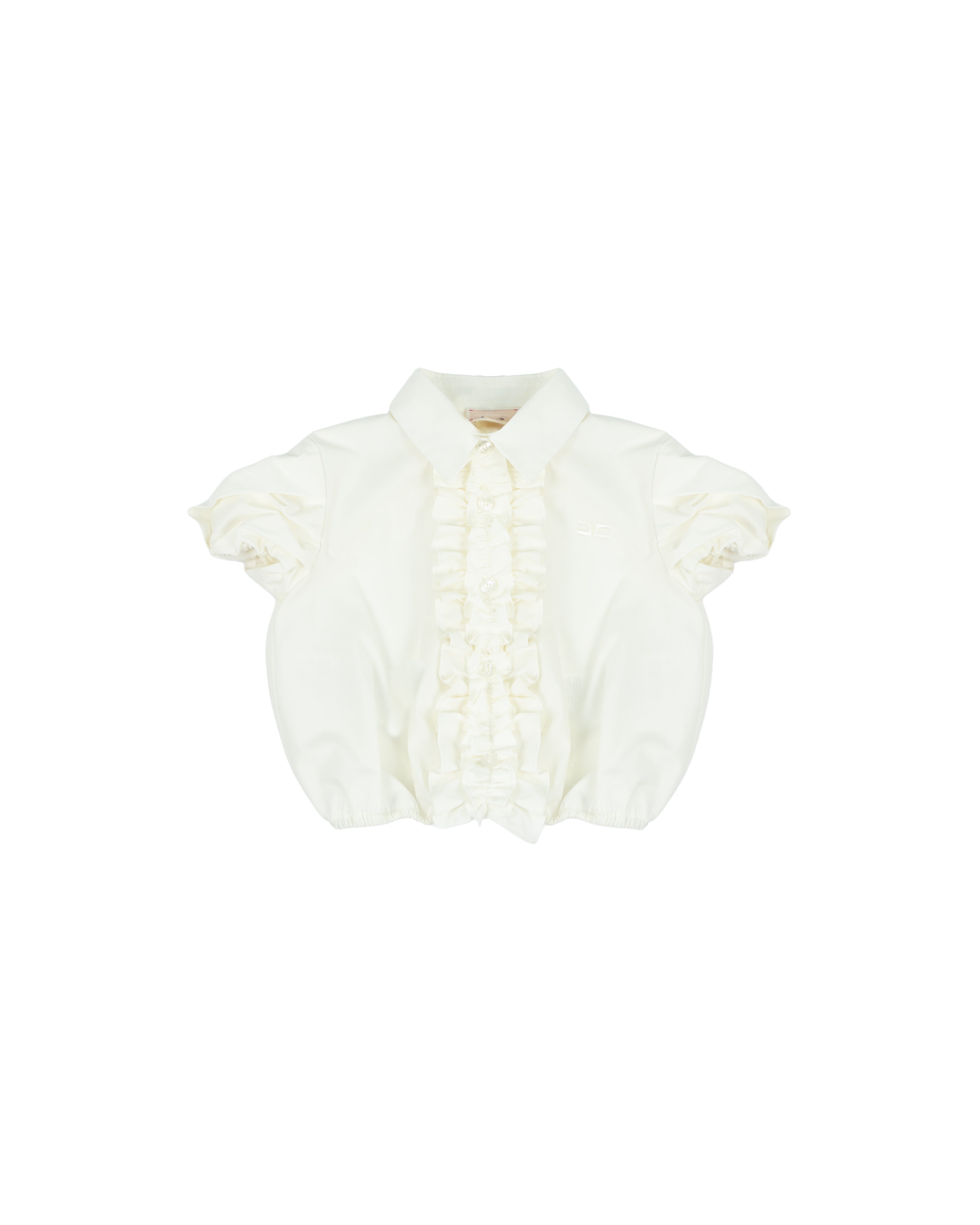 Elisabetta Franchi La Mia Bambina Camicia con Rouche Avorio per Neonate