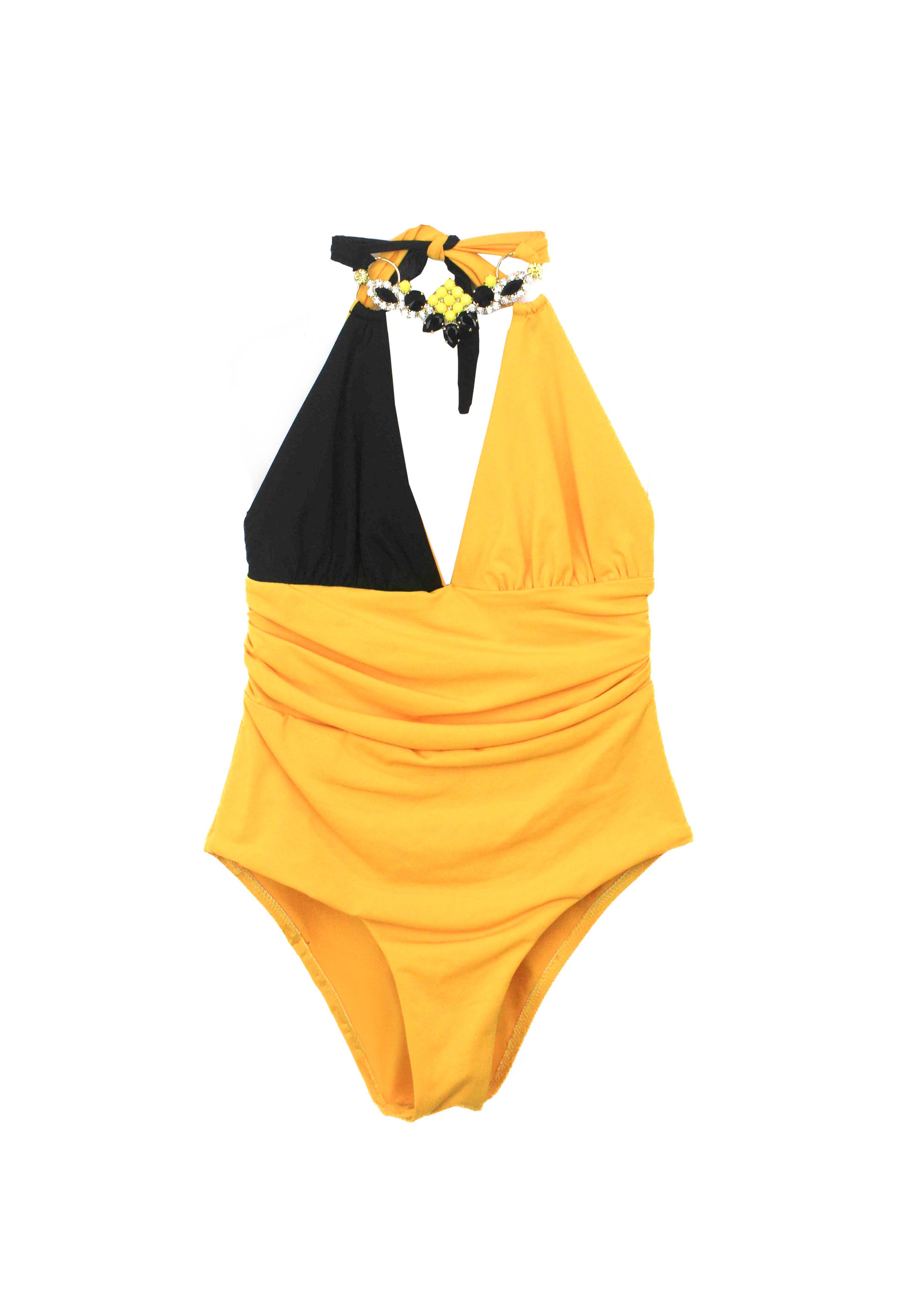 Ilaria Vitagliano Costume Monokini Giallo/Nero per Bambine