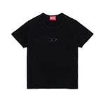 Diesel Kids T-shirt Nera con Ricamo Oval D per Bambine