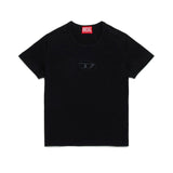 Diesel Kids T-shirt Nera con Ricamo Oval D per Bambine