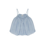 Pinko Kids Top Cashemere Blu con Bretelle per Bambine