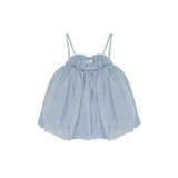 Pinko Kids Top Cashemere Blu con Bretelle per Bambine