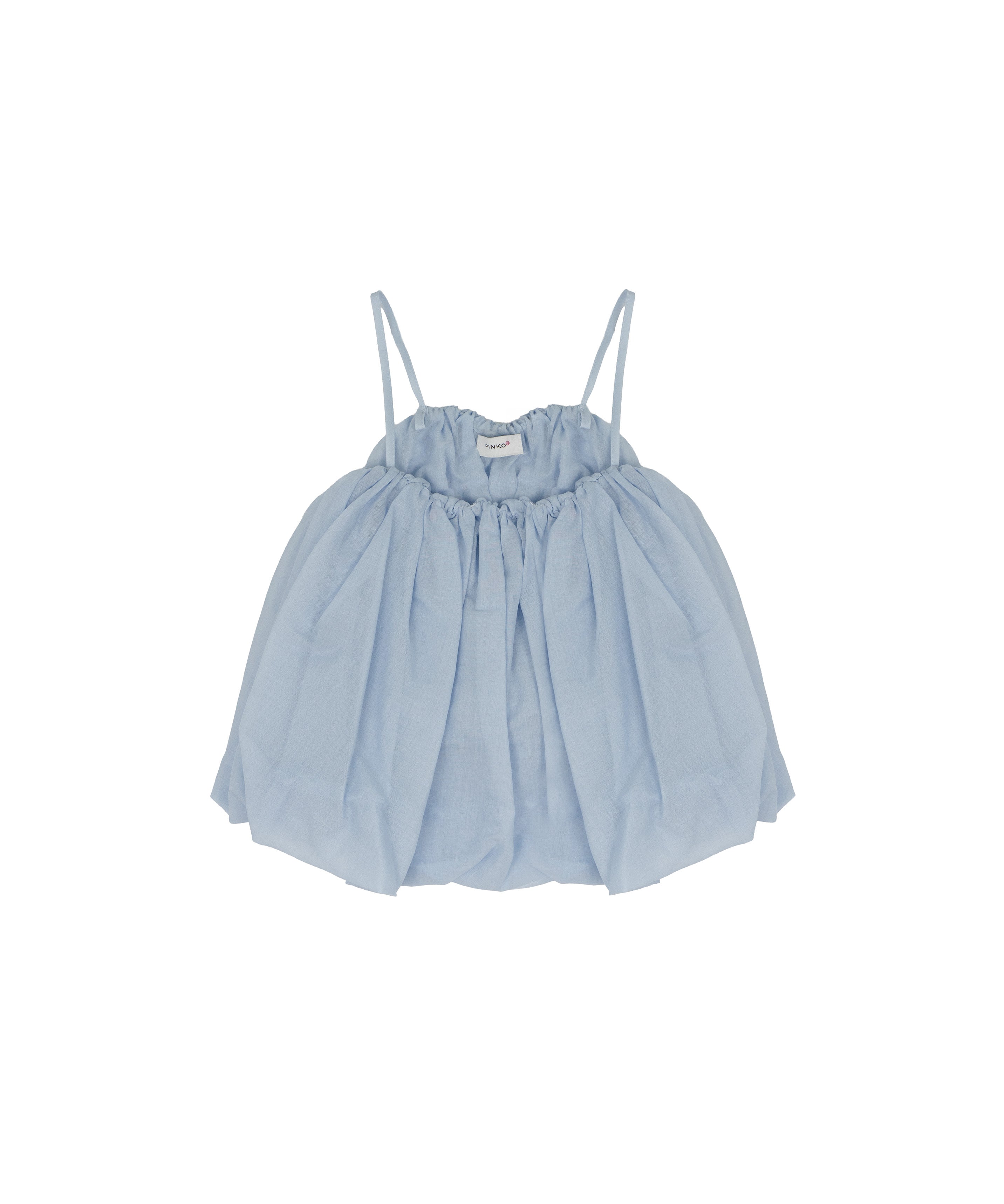 Pinko Kids Top Cashemere Blu con Bretelle per Bambine