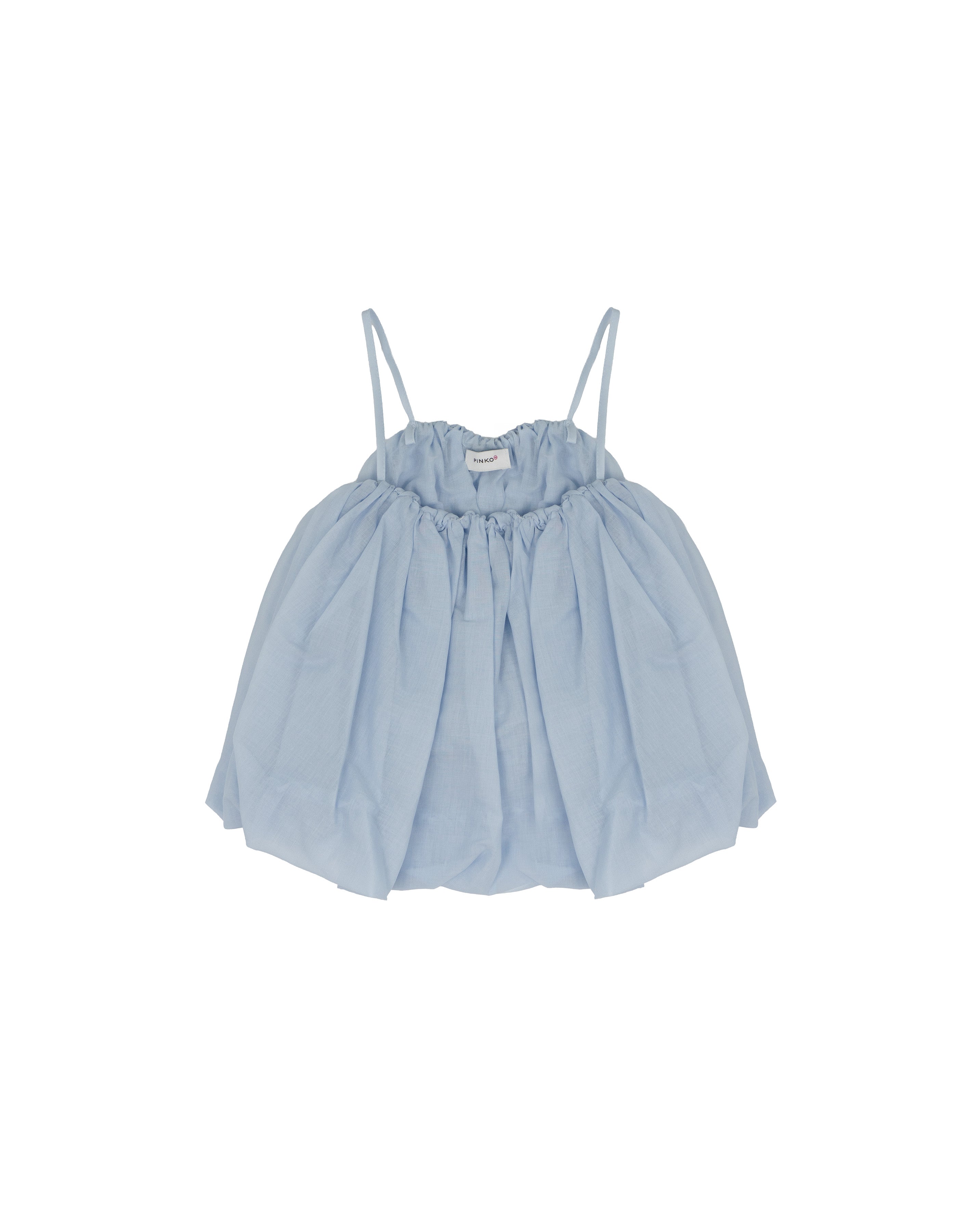 Pinko Kids Top Cashemere Blu con Bretelle per Bambine