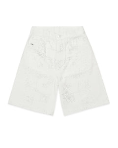 Diesel Kids White Denim Bermuda Shorts Regular Fit for Children