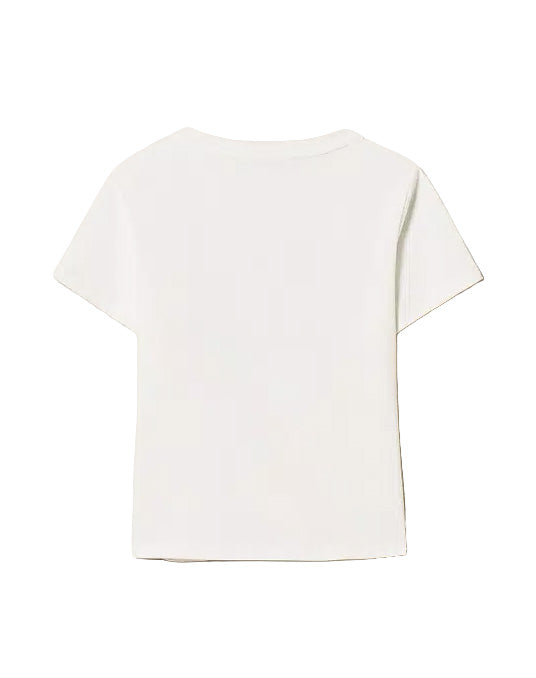Twinset Kids T-Shirt Bianco con Stampa per Bambine