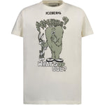 Iceberg Kids T-Shirt Off-White con Stampa per Bambini