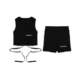 Hinnominate Kids Top con Bermuda Nero per Bambine