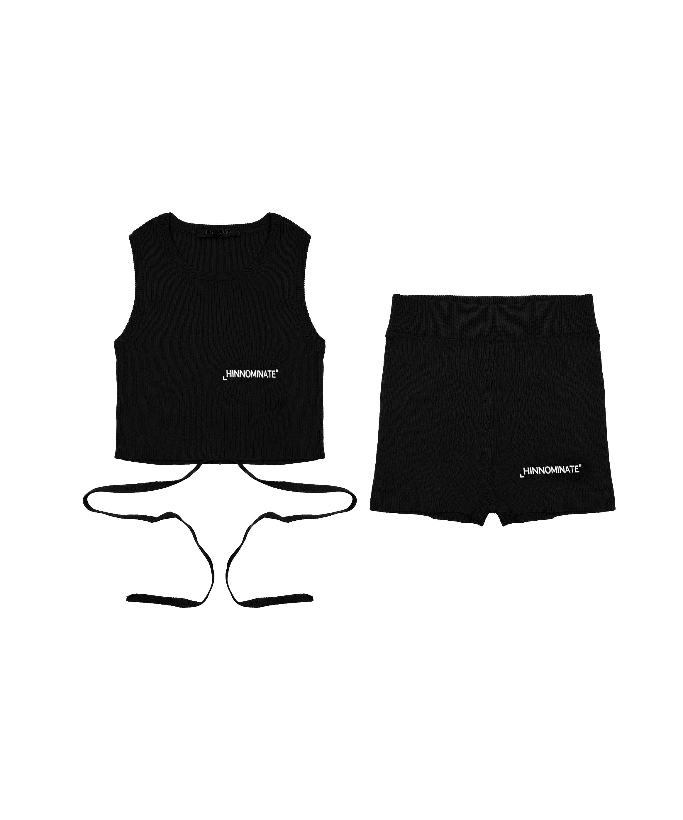 Hinnominate Kids Top con Bermuda Nero per Bambine