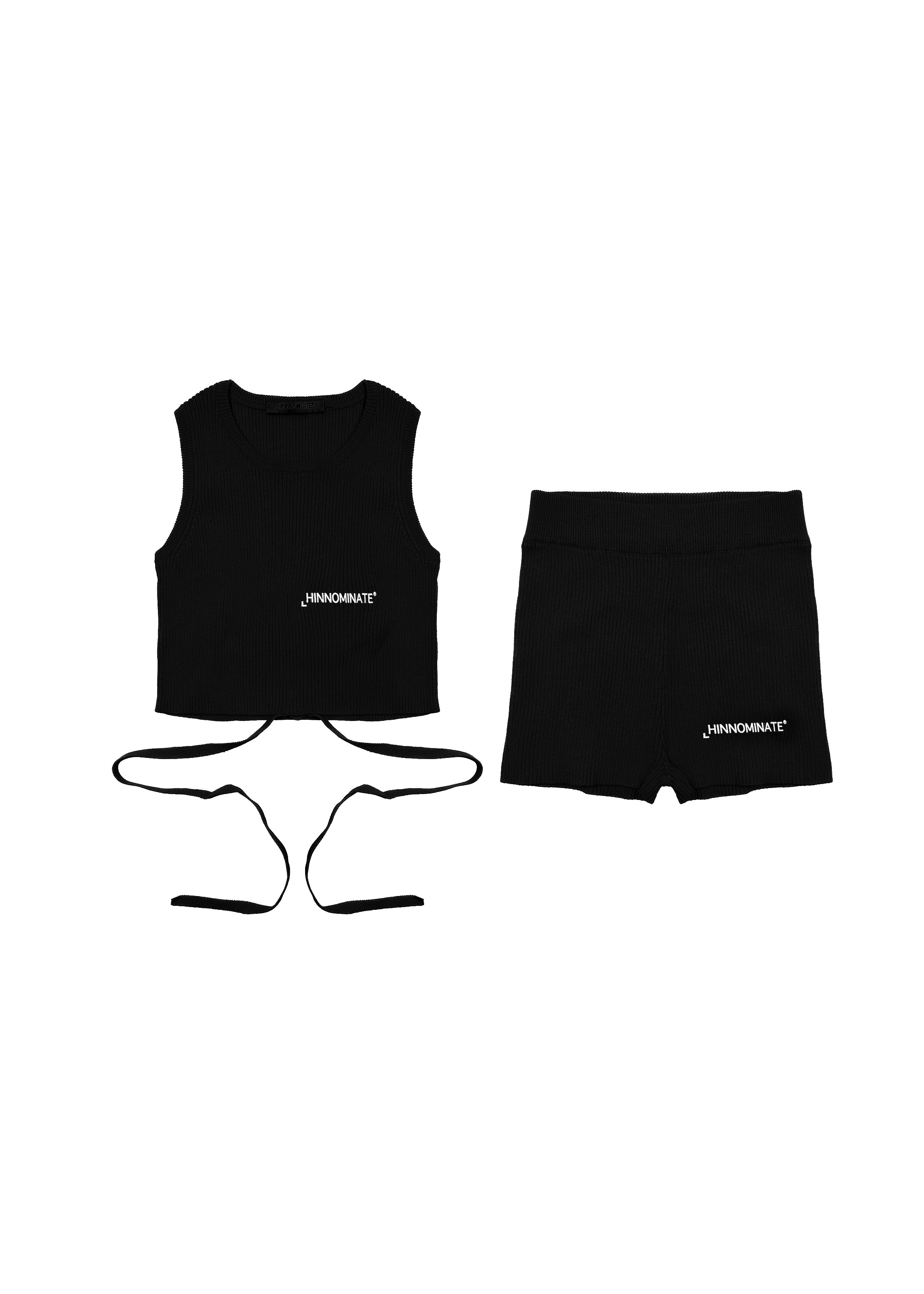 Hinnominate Kids Top con Bermuda Nero per Bambine