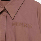 Pinko Kids Camicia Cropped Terra con Stampa per Bambine
