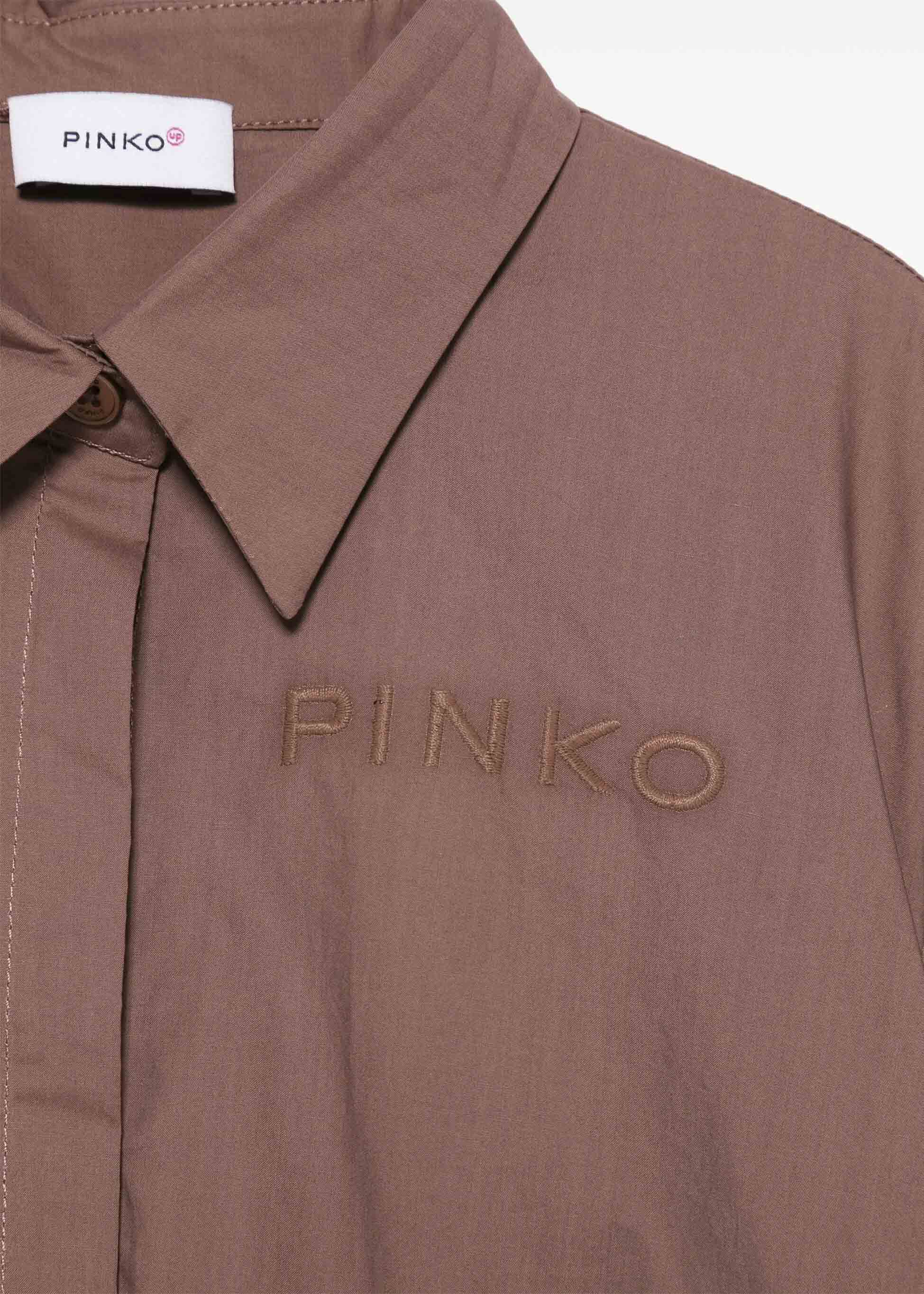 Pinko Kids Camicia Cropped Terra con Stampa per Bambine