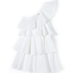 Twinset Kids Abito Bianco con Balze Florence Kids  (fronte)
