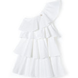 Twinset Kids Abito Bianco con Balze Florence Kids  (fronte)