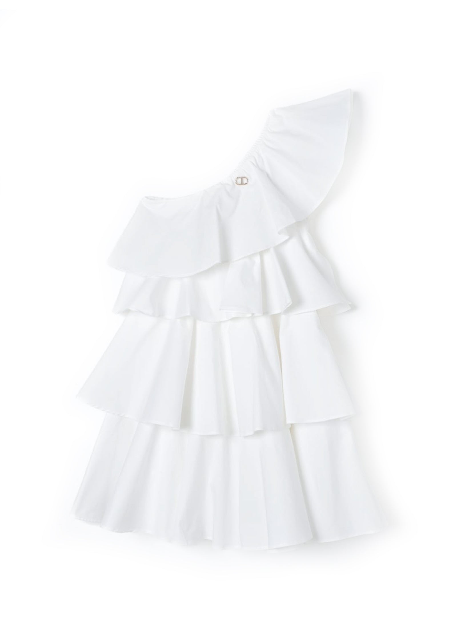 Twinset Kids Abito Bianco con Balze Florence Kids  (fronte)