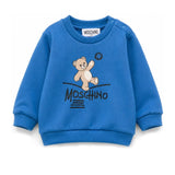 Moschino Kids Felpa Bluette con Stampa Teddy per Neonati