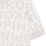 Pinko Kids T-shirt in Maglia con Logo All Over Bianco per Bambine