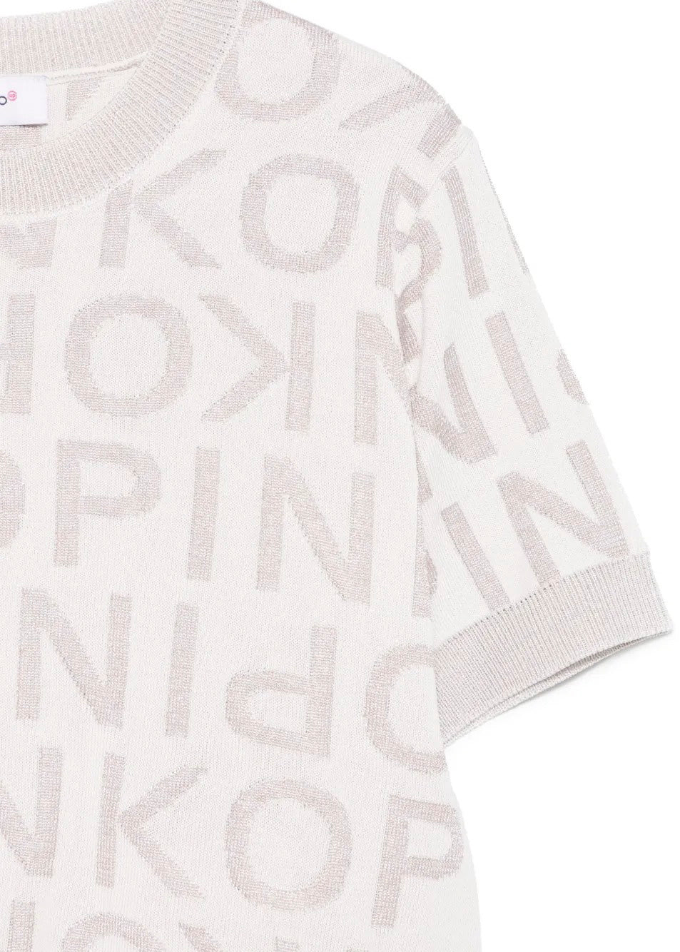 Pinko Kids T-shirt in Maglia con Logo All Over Bianco per Bambine