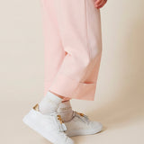 Elisabetta Franchi La Mia Bambina Pantalone Rosa con Dettaglio Fascia Logo a Contrasto per Bambine