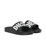 Diesel Kids Ciabatta Nero con Logo Bianco Unisex