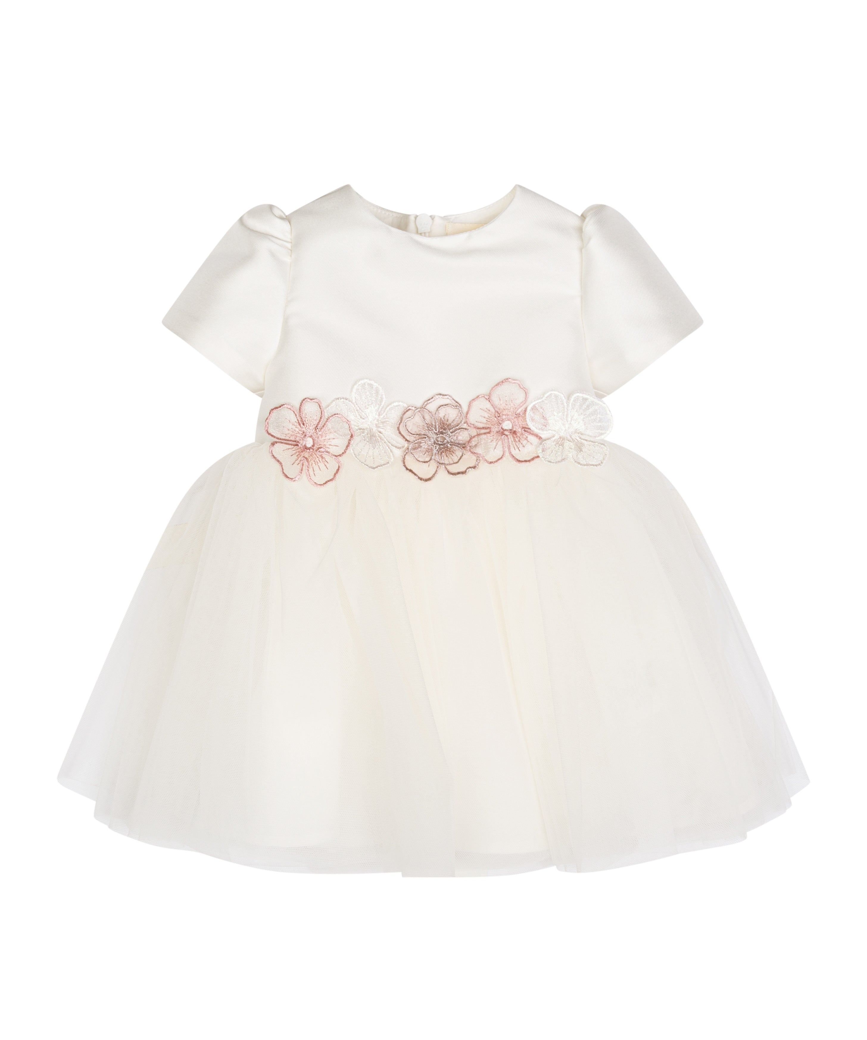 Simonetta Kids Abito Avorio da Cerimonia con Applicazioni per Neonate