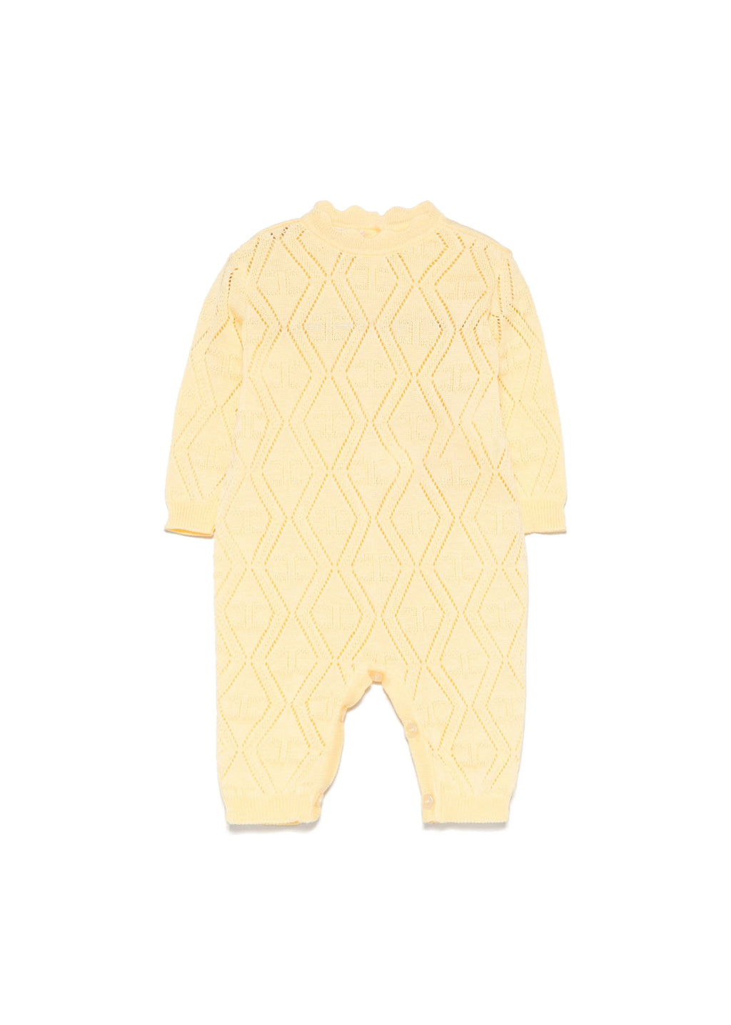 Elisabetta Franchi My Little Girl Lemon Jumpsuit Pointelle for Newborns