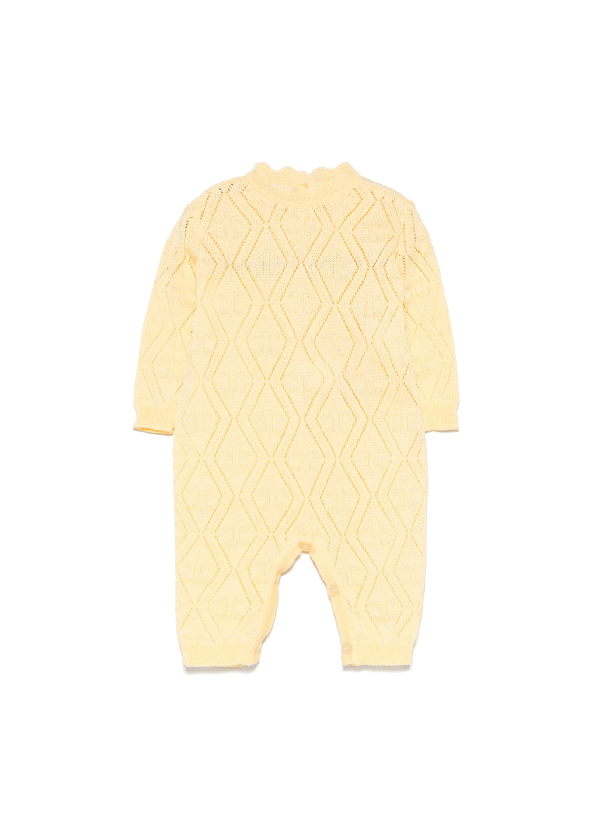 Elisabetta Franchi My Little Girl Lemon Jumpsuit Pointelle for Newborns